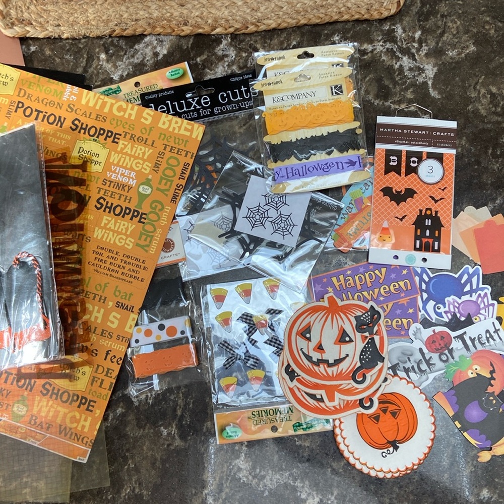 Halloween bundle scrapbooking lot paper stickers tags craft scrapbook